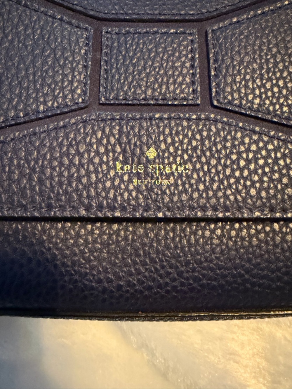 kate spade pebbled navy leather crossbody with bow detail - Picture 3 of 16